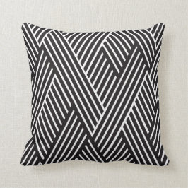 Kissen Kissen Überquert Linien Schwarz