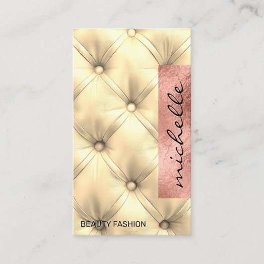 Kissen | Luxus Rose Foil Visitenkarte (Vorderseite)