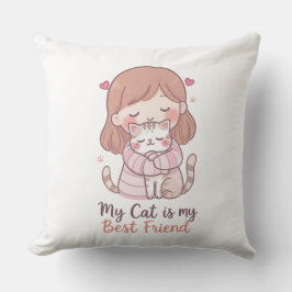 Kissen Meine Katze ist meine beste Freundin Süßes 