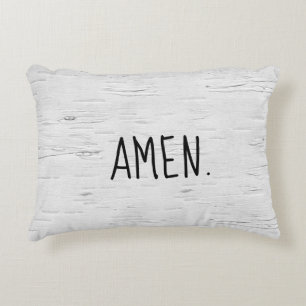 Kissen mit AMEN-Text auf Birkenbaum