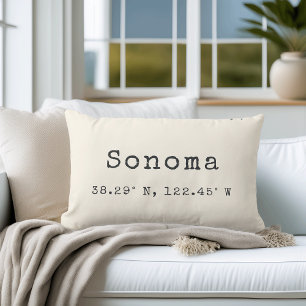 Kissen mit benutzerdefinierten Stadtkoordinaten