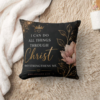 Kissen mit Blumenmuster Philippians 4:13