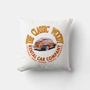 Kissen mit dem Classic Woody Rental Car Co. V 3