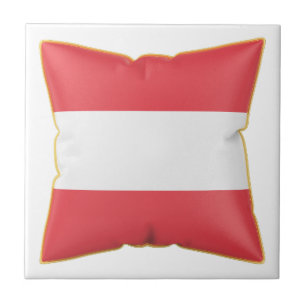 Kissen mit der Flagge Österreichs Fliese