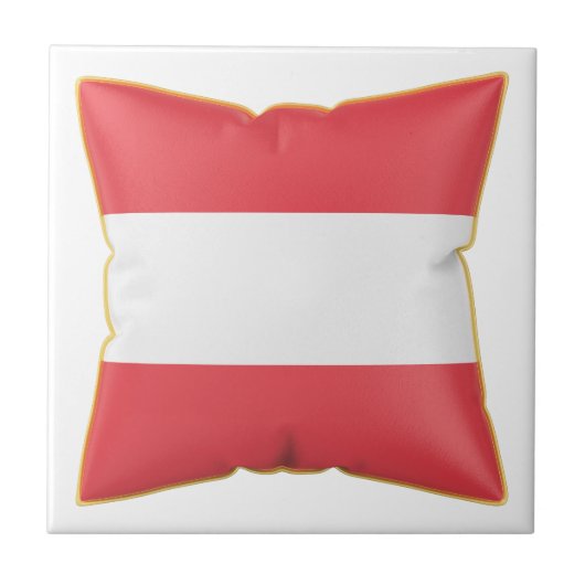 Kissen mit der Flagge Österreichs Fliese (Vorderseite)