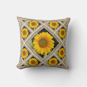 Kissen mit fröhlichen Sonnenblumen