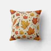 Kissen mit gefallenen Blätter und Kürbis (Rückseite)