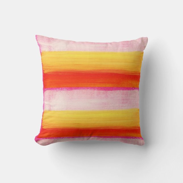 Kissen mit gepolstertem orangefarbenem Rosa (Vorderseite)