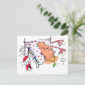 Kissen mit Hühnerfedern? Postkarte (Stehend Vorderseite)