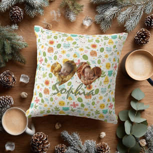 Kissen mit individuellem Babyfoto und Kawaii-Natur