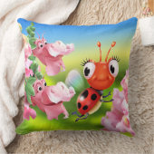 Kissen mit niedlichem Ladybug und freundlichen Sna (Decke)