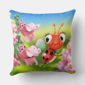 Kissen mit niedlichem Ladybug und freundlichen Sna (Rückseite)