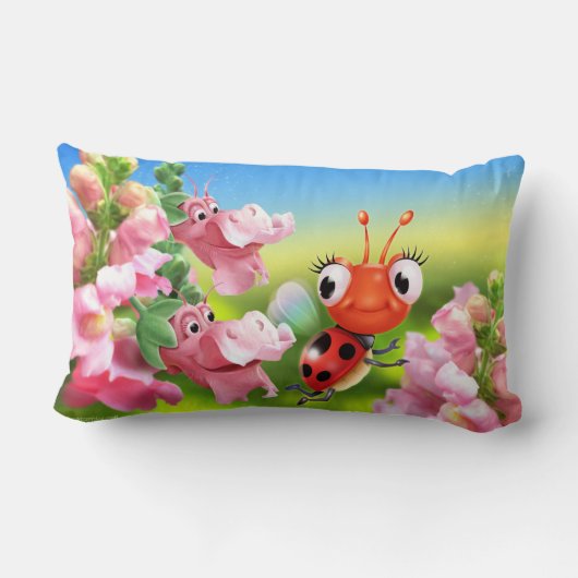 Kissen mit niedlichen Ladybug & freundlichen Snap (Rückseite)