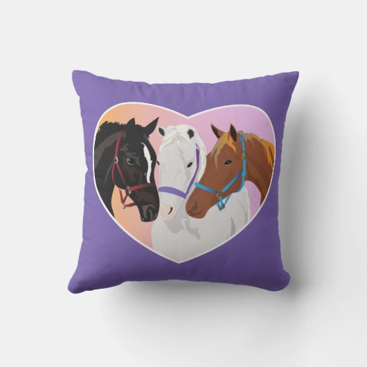 Kissen mit Pferden im Herzen (Rückseite)