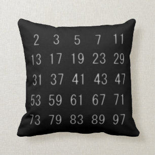 Kissen mit Primzahlen Mathematik-Geek-Geschenk