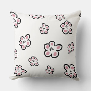 Kissen mit rosa Blumenmotiv