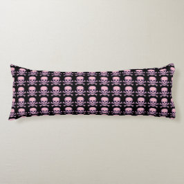 Kissen mit Totenkopf und Knochen rosa schwarzer Kö