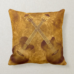 Kissen mit Vintage-Akustikgitarren