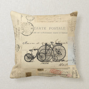 Kissen mit Vintage-Fahrrädern und französischen Po