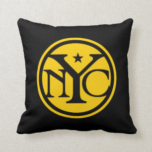 Kissen mit Vintage-Style-Logo von New York
