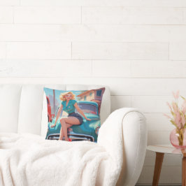 Kissen mit Vintagem Button-Up