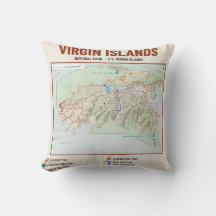 Kissen mit Wanderkarte des Virgin Islands National