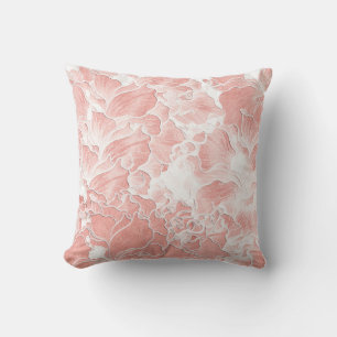 Kissen mit weichem Pfirsich- und rosa Blumenmuster