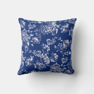 Kissen mit weißem und navy Profil