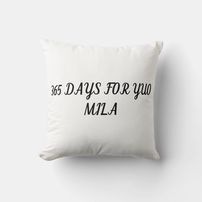 Kissen mit Widmung 365 Tage (Vorderseite)