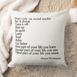 Kissen mit Zitat-Geschenk, Denzel Washington ZITAT