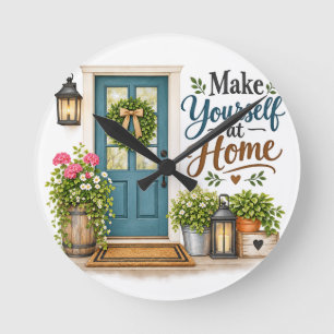 Kissen mit Zitat in neuer Allround-Design Runde Wanduhr