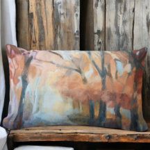 Kissen Moderne orange-gelbe Bäume