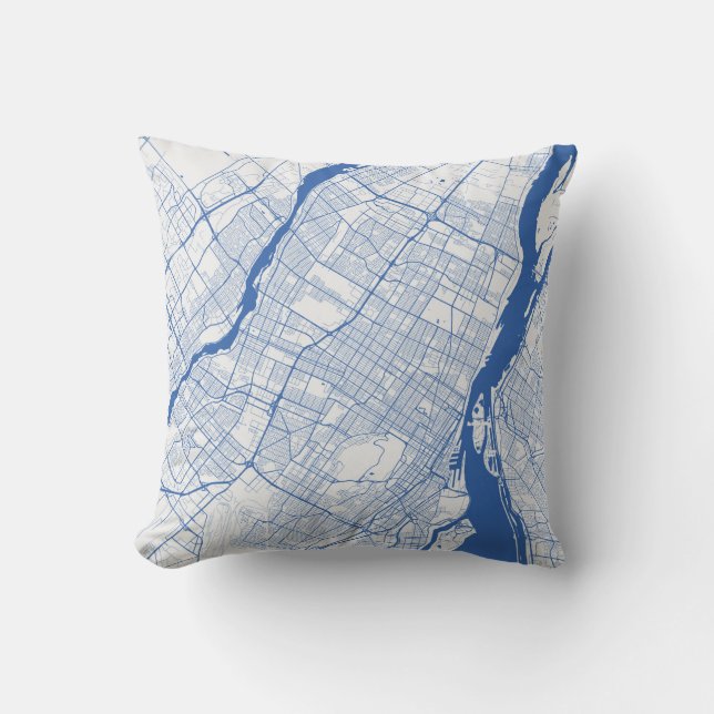 Kissen Montreal Urban Pattern BLUE (Vorderseite)