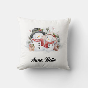 Kissen Personalisiertes Schneemann-Paar