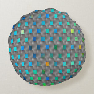Kissen, Platten, Asche auf dem blauen Globus Rundes Kissen