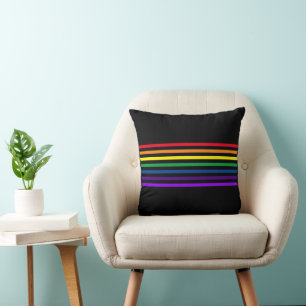 Kissen - Regenbogenfarbene Balken