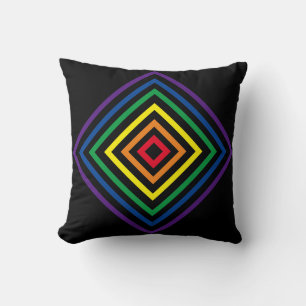 Kissen - Regenbogenfarbene Diamantformen