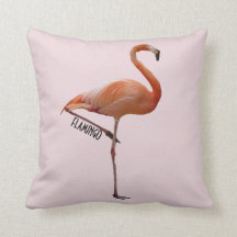 Kissen rosa Flamingo auf gepudertem rosigem Grund