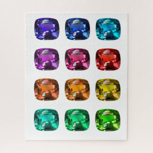 Kissen schneiden Saphir, Ruby, Aqua, Gemstone Puzz Puzzle