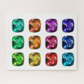 Kissen schneiden Saphir, Ruby, Aqua, Gemstone Puzz Puzzle (Horizontal)