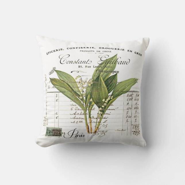 Kissen. Vintage, Retro Design Maiglöckchen Kissen (Vorderseite)