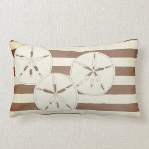 Kissen: Weiß u. Brown-Sand-Dollar Lendenkissen
