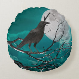 Kissen werfen, der Rabe in Grün