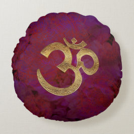 Kissen-Yogameditation Indien Messing-OM lila runde Rundes Kissen