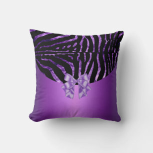 Kissen Zebra Schwarz Lila Rosa Streifen Bogen