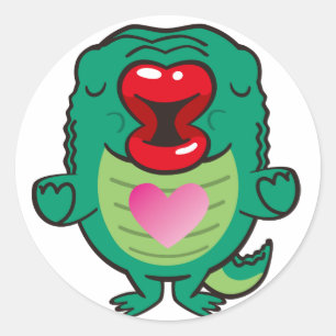 Kissenalligator Runder Aufkleber