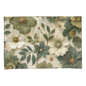 Kissenbezug grünes Blumenmuster  (Vorderseite-Rechts)