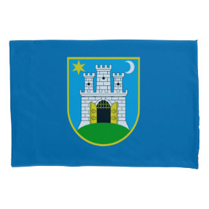 Kissenbezug mit Flagge von Zagreb, Kroatien