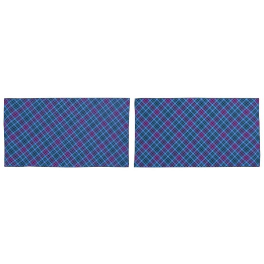Kissenbezüge - Tartan Blue Pink Lila (Vorderseite-Set)