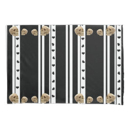 Kissenboxen Schwarze Herzen Weißer Streifen Kissenbezug